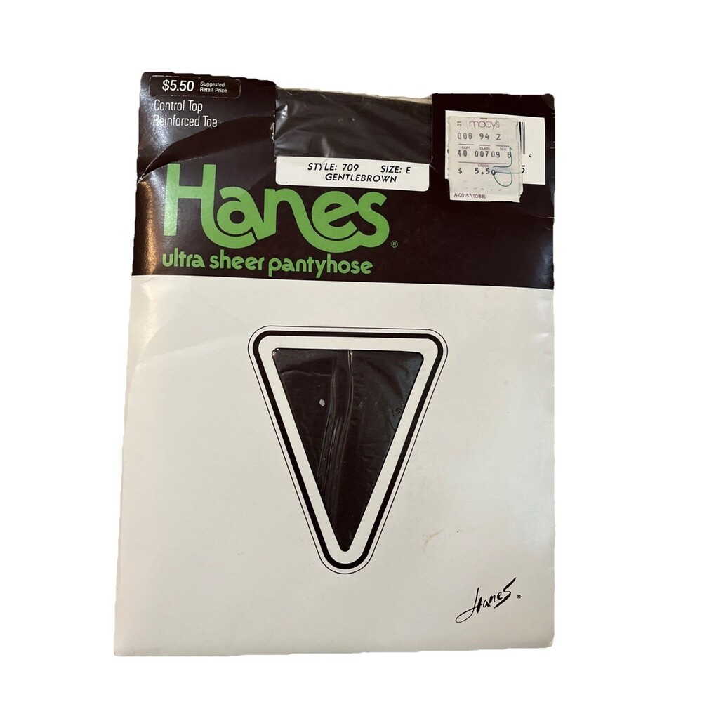 NOS Hanes Ultra Sheer Pantyhose Style 709 Gentlebrown Size E Control Top